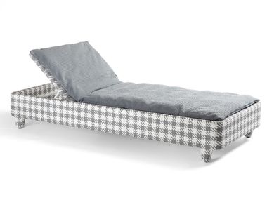 Lettino da giardino reclinabile in tessuto TARTAN Braid