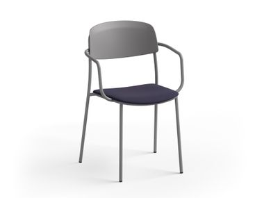 Stackable chair with armrests and a padded seat NATE S Brunner