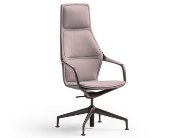 Height-adjustable high-back swivel fabric executive chair RAY Brunner