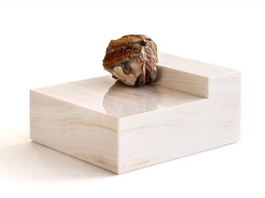 Monolithic rectangular marble coffee table GEODIES Budri