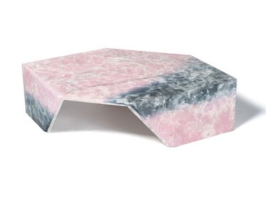 Hexagonal onyx coffee table ORIGAMI INCISO PINK Budri