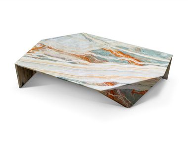 Hexagonal onyx coffee table ORIGAMI RAINBOW L Budri