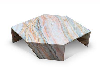 Hexagonal onyx coffee table ORIGAMI RAINBOW S Budri