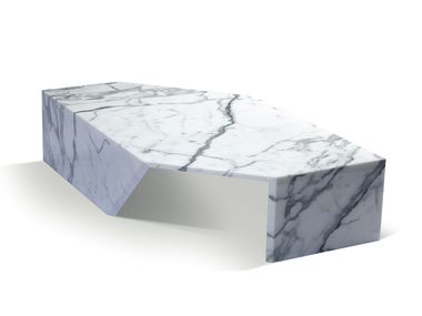 Hexagonal Statuary marble coffee table ORIGAMI STATUARIO Budri