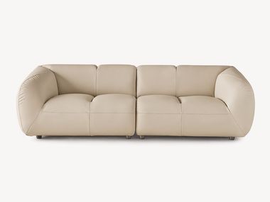 Leather sofa with removable cover BAGUETTE Busnelli