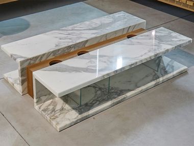 Low rectangular marble coffee table C2 FranchiUmbertoMarmi
