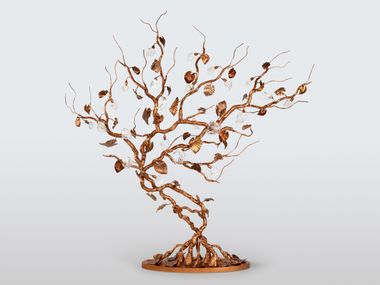 LED handmade bronze floor lamp CALATHEA TREE OF LIFE Serip