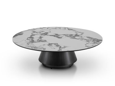 Round low Glass and Stainless Steel coffee table ASCT703B CAMPO DE' FIORI