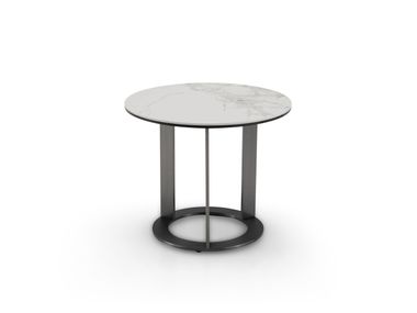 Round Glass and Stainless Steel coffee table ASCT832B CAMPO DE' FIORI