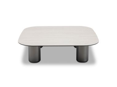 Rectangular low Glass and Stainless Steel coffee table ASCT839 CAMPO DE' FIORI