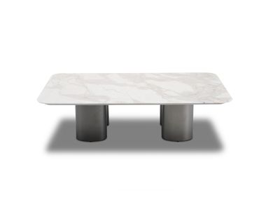 Low marble and stainless steel coffee table ASCT841 CAMPO DE' FIORI