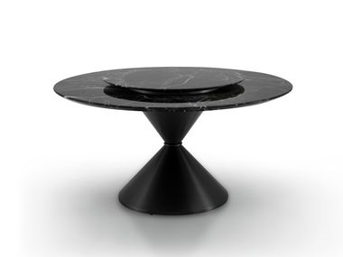Round marble and  stainless steel dining table with Lazy Susan AST846 CAMPO DE' FIORI