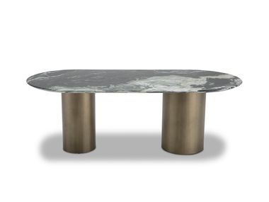Oval marble and stainless steel dining table AST850 CAMPO DE' FIORI