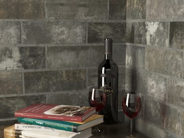 Indoor full-body porcelain stoneware wall tiles with brick effect CANTINA