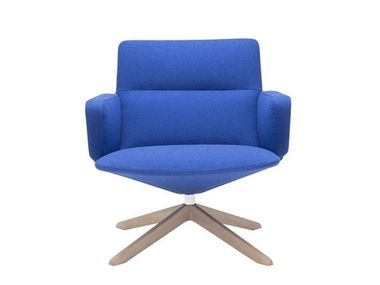 Swivel trestle-based armchair with armrests CAPRI LOUNGE BU1742 Andreu World