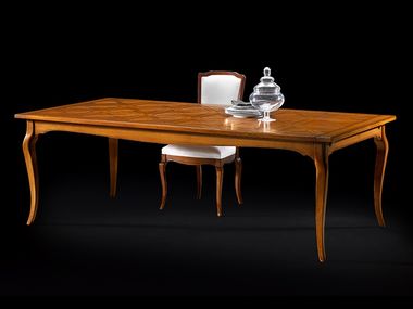 Extending rectangular oak table CAPRICCI Prestige