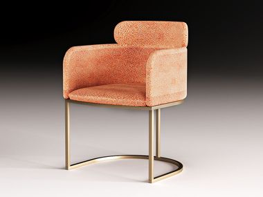 Silla tapizada de tela con brazos B-CHAIR CASA +39