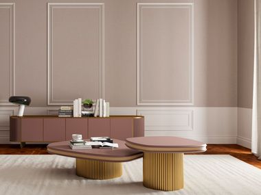 Wooden Coffee table set with leather top MICELIO CASA +39