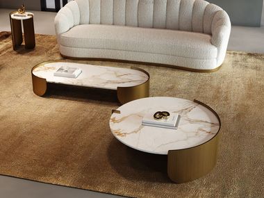 Ceramic coffee tables with metal base OSIRIS CASA +39