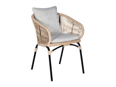 Sedia da giardino in alluminio e legno con braccioli ARMONY CBdesign