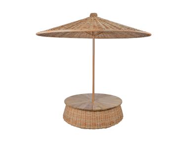 Ombrellone rotondo in teak CARIBBEAN CBdesign