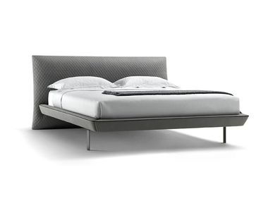 Upholstered leather bed SIRIO CEPPI