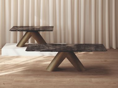 Extending rectangular porcelain stoneware table OMIK EXT CERAMICA FONDOVALLE