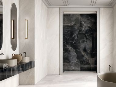 Revestimiento de pared/suelo de gres porcelánico imitación mármol ONYX - BLACK CERAMICA FONDOVALLE