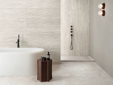 Revestimiento de pared/suelo de gres porcelánico efecto travertino ROYAL TRAVERTINO - BIANCO VEIN CERAMICA FONDOVALLE