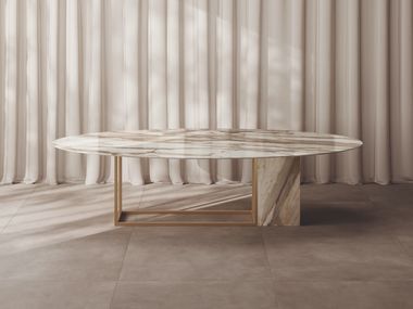 Oval porcelain stoneware table SIDE ELLIPSE CERAMICA FONDOVALLE