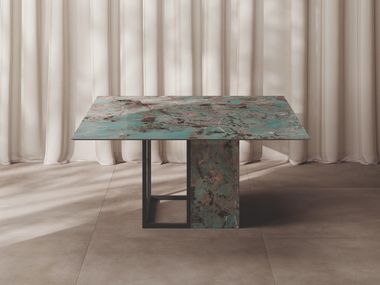 Square porcelain stoneware table SIDE SQUARE CERAMICA FONDOVALLE