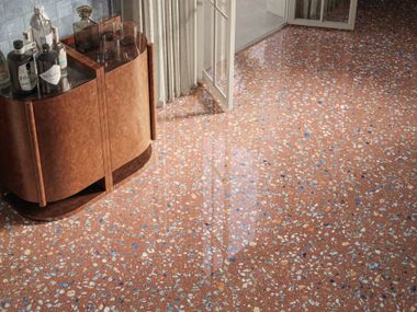 Pavimento/rivestimento in gres porcellanato effetto terrazzo veneziano GLOW PLUS SUNSET CERAMICA SANT'AGOSTINO