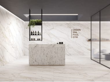 CERAMICHE KEOPE, VERSILIA BORGHINI WHITE Pavimento/rivestimento in gres porcellanato effetto marmo