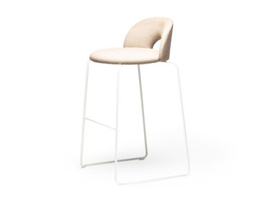Upholstered sled base fabric stool PAULIN SL-SG-75 CHAIRS & MORE