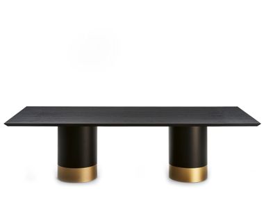 Rectangular wooden living room table CILINDRO