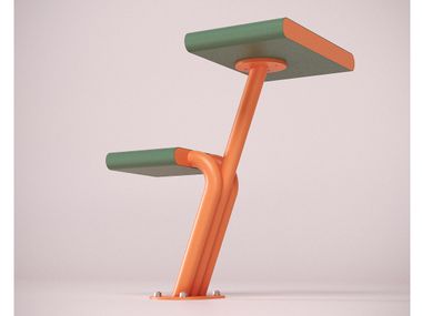 Tavolo monoposto in acciaio MOONWALK CITYSì