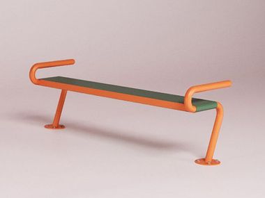 Panchina in acciaio senza schienale con braccioli MOONWALK CITYSì