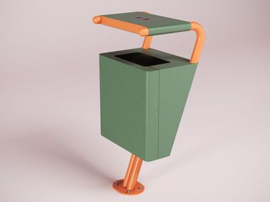 Portarifiuti in acciaio con portacenere per esterni MOONWALK CITYSì