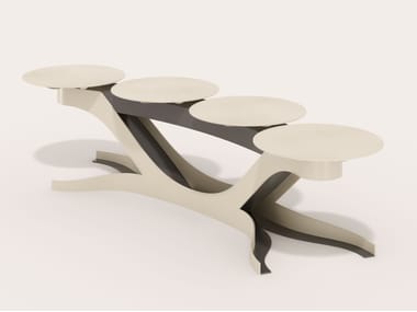 Panchina curva modulare in acciaio verniciato a polvere su barra TRALCIO CITYSì