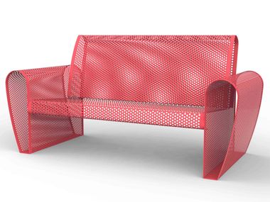 Panchina in acciaio zincato con schienale e braccioli VANITY CITYSì