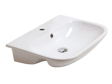 Lavabo a semincasso in ceramica CLEAR