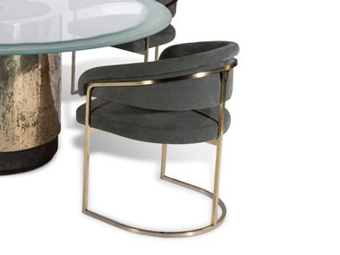 Leather easy chair with armrests CLEM Visionnaire