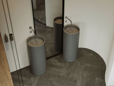 Lavabo rond sur pied COCOON COLUMN COCOON