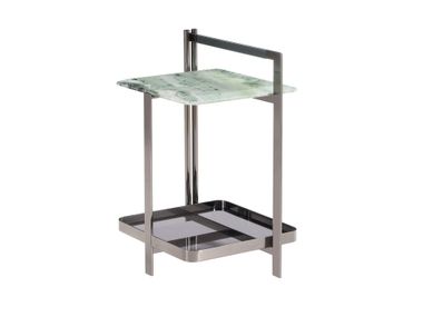 Square steel and wood side table with tray LT2205-03 CONCISE HOME
