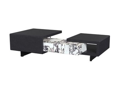 Low coffee table in wood and marble LT2208-01 CONCISE HOME