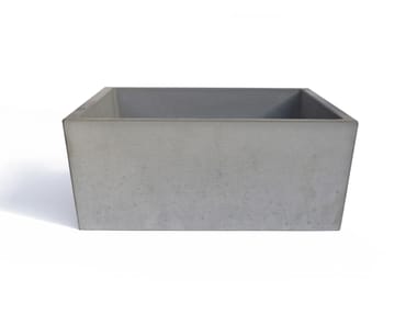 Countertop square Concrete and cement-Based materials washbasin CONICIS 40