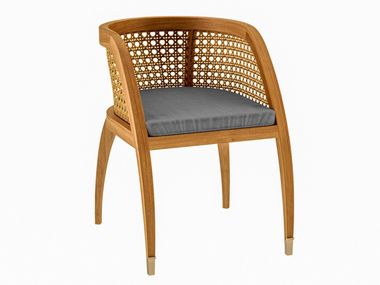 Teak garden chair with armrests COQUELICOT ASTELLO