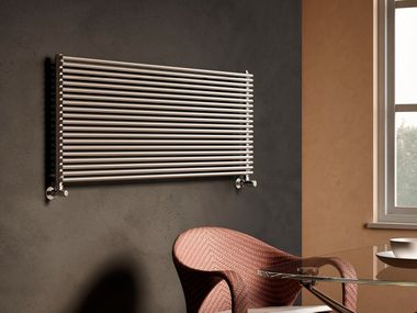 Hot-water horizontal glossy steel towel warmer GIADA 18 POLISHED STAINLESS STEEL HORIZONTAL CORDIVARI