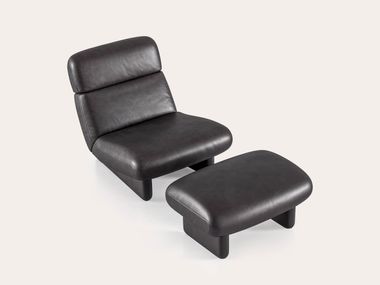 Leather armchair with footstool BRENDA CPRN HOMOOD