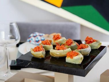Soporte de pastel cuadrada de mármol DE STIJL CREANDE